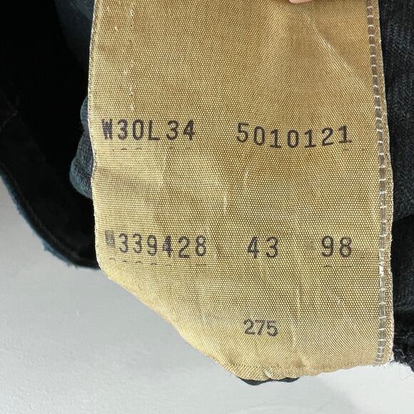 FREE PEOPLE x Rialto Levi501 Straight Leg Patch Jeans Black Dark Denim Size 30 - Picture 7 of 8